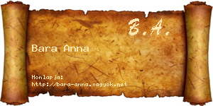 Bara Anna névjegykártya