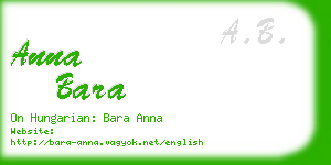 anna bara business card